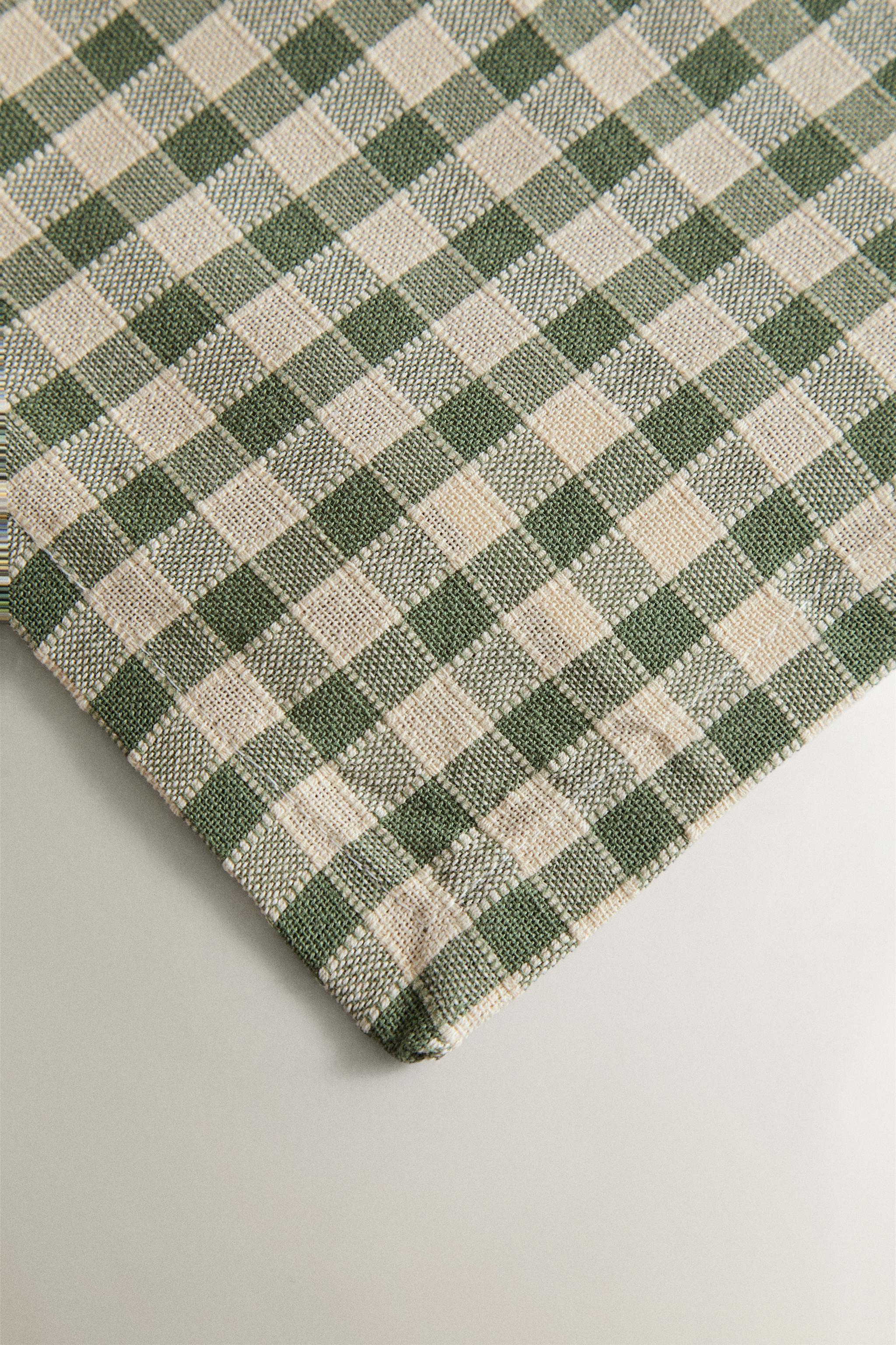 Zara PACK OF CHECK NAPKINS WITH TOPSTITCHING (PACK OF 2) — фото 3