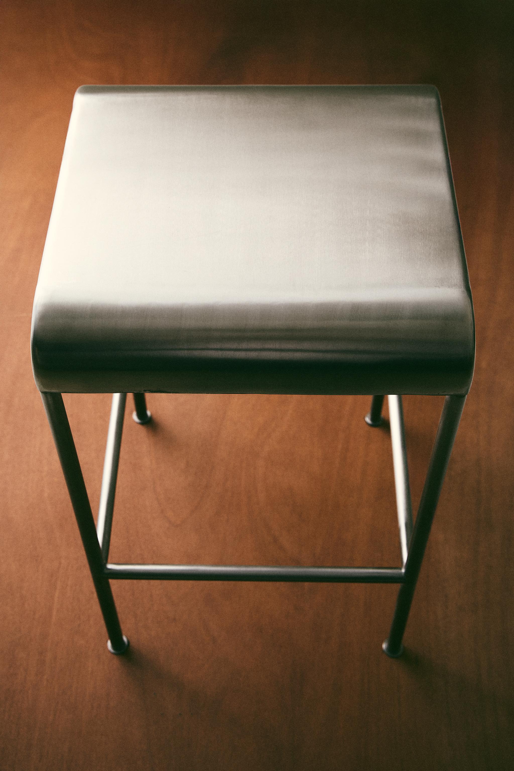 STAINLESS STEEL TALL STOOL - Matte silver | ZARA United States