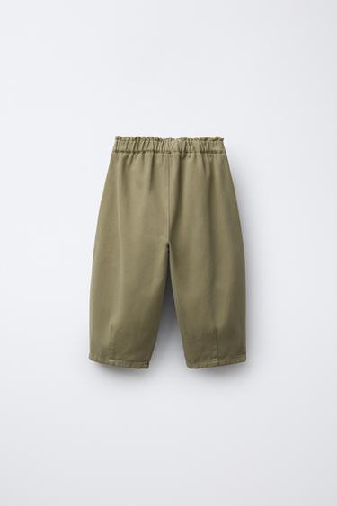 PLAIN BAGGY TROUSERS - washed green by Zara - Image 1