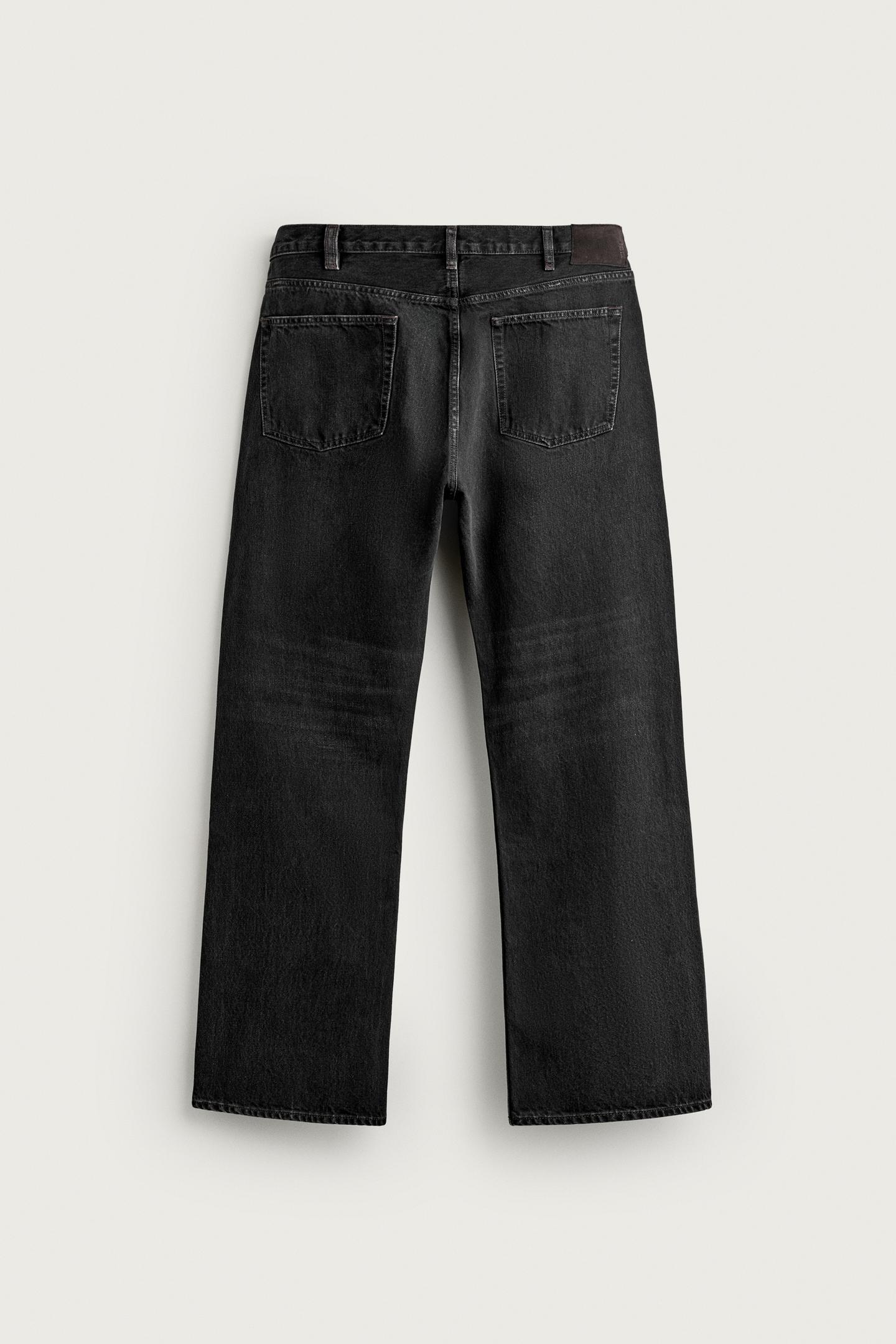 Мужские джинсы Zara Straight Fit Bootcut, цвет: Чёрный — фото 8