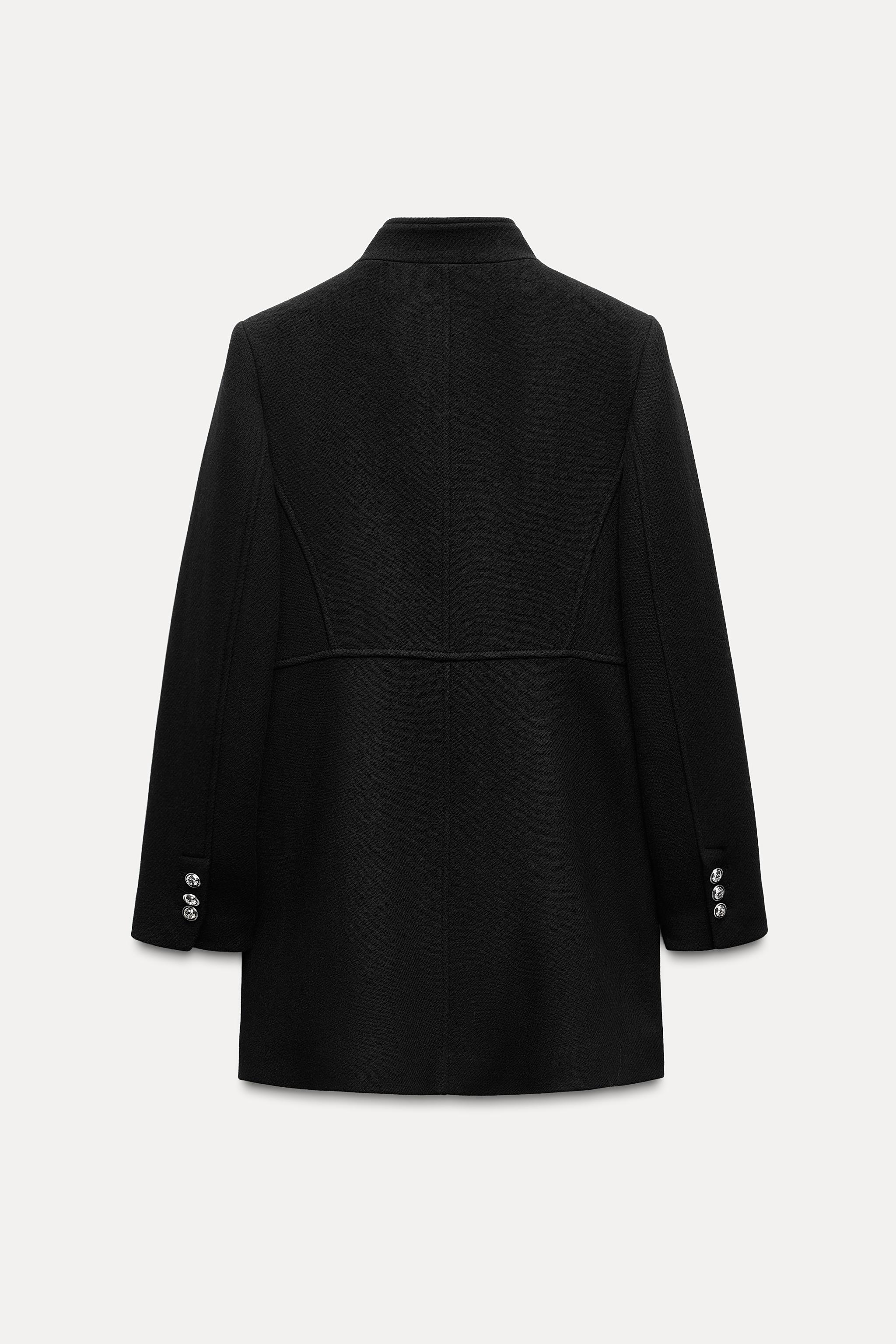 ウールブレンド ダブルブレスト コート - ネイビーブルー | ZARA Japan / 日本