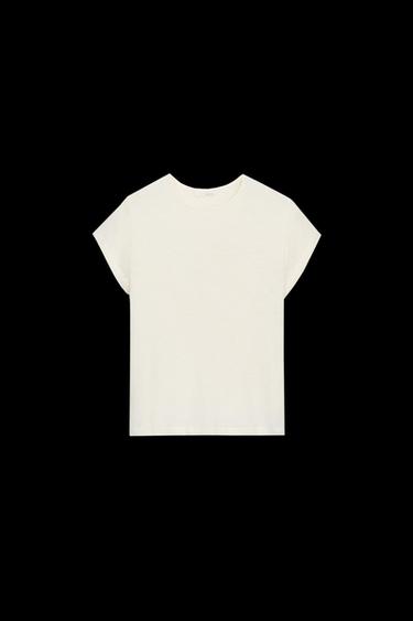 CAMISETA RÚSTICA MANGA CORTA - Crudo de Zara - Imagen 0