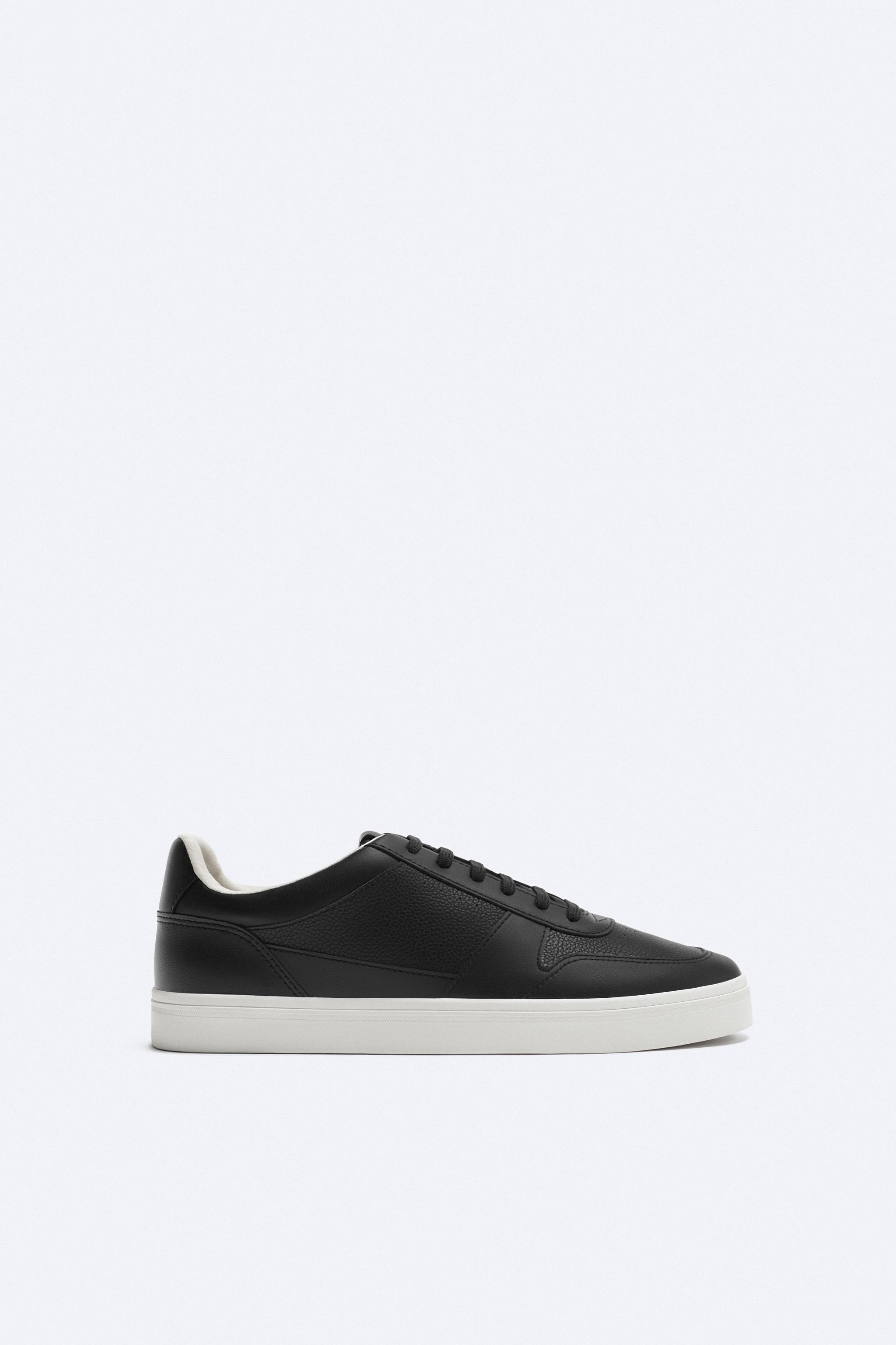 Zara black leather hot sale sneakers