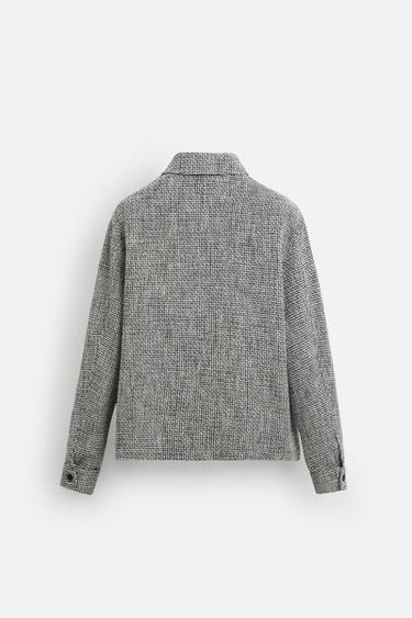 TEXTURED REGULAR FIT OVERSHIRT - Ecru / Marl by Zara - Image 7