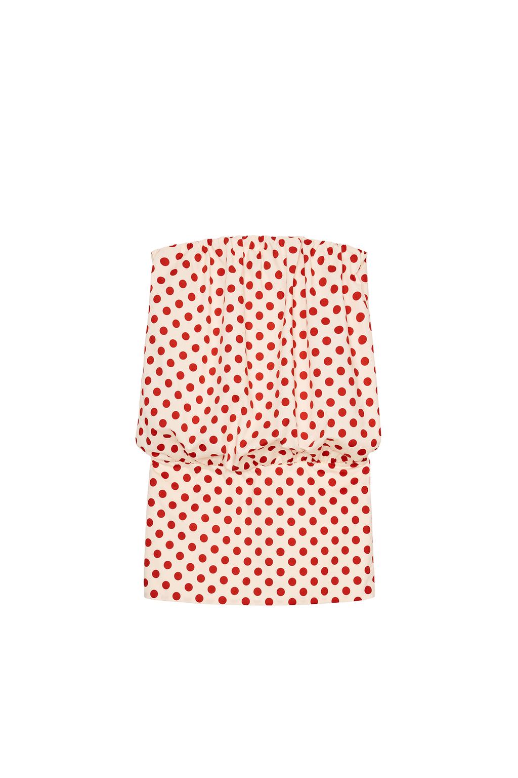 POLKA DOT BANDEAU DRESS - image 3