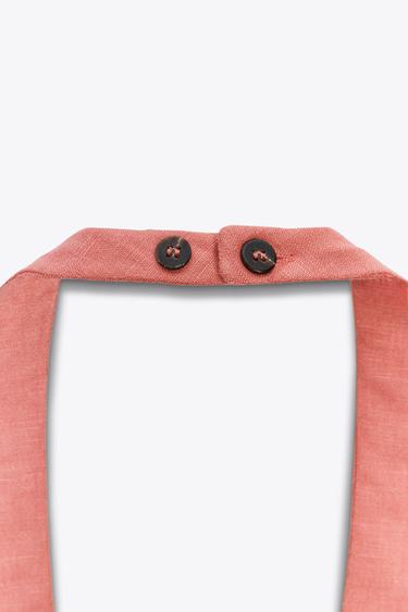 LINEN BLEND HALTER TOP - MARSALA by Zara - Image 5