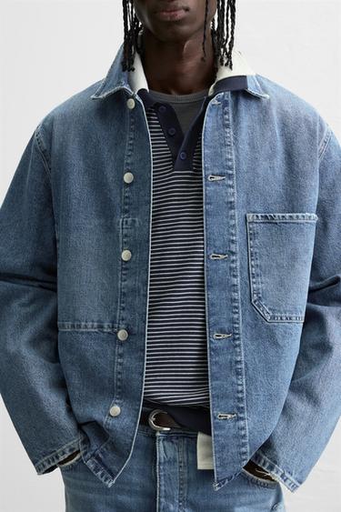 VESTE EN DENIM À POCHES - Bleu moyen de Zara - Image 5