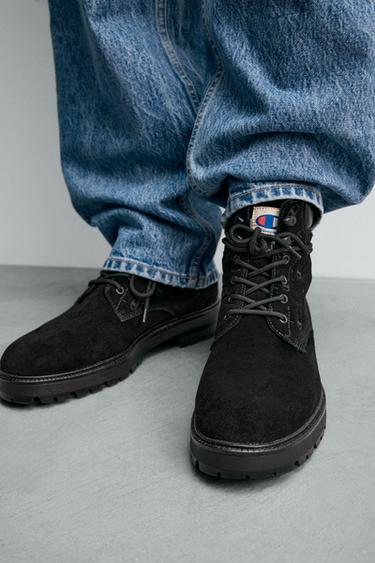LEATHER LACE-UP BOOTS CHAMPION ® X ZARA - Black by Zara - Image 2