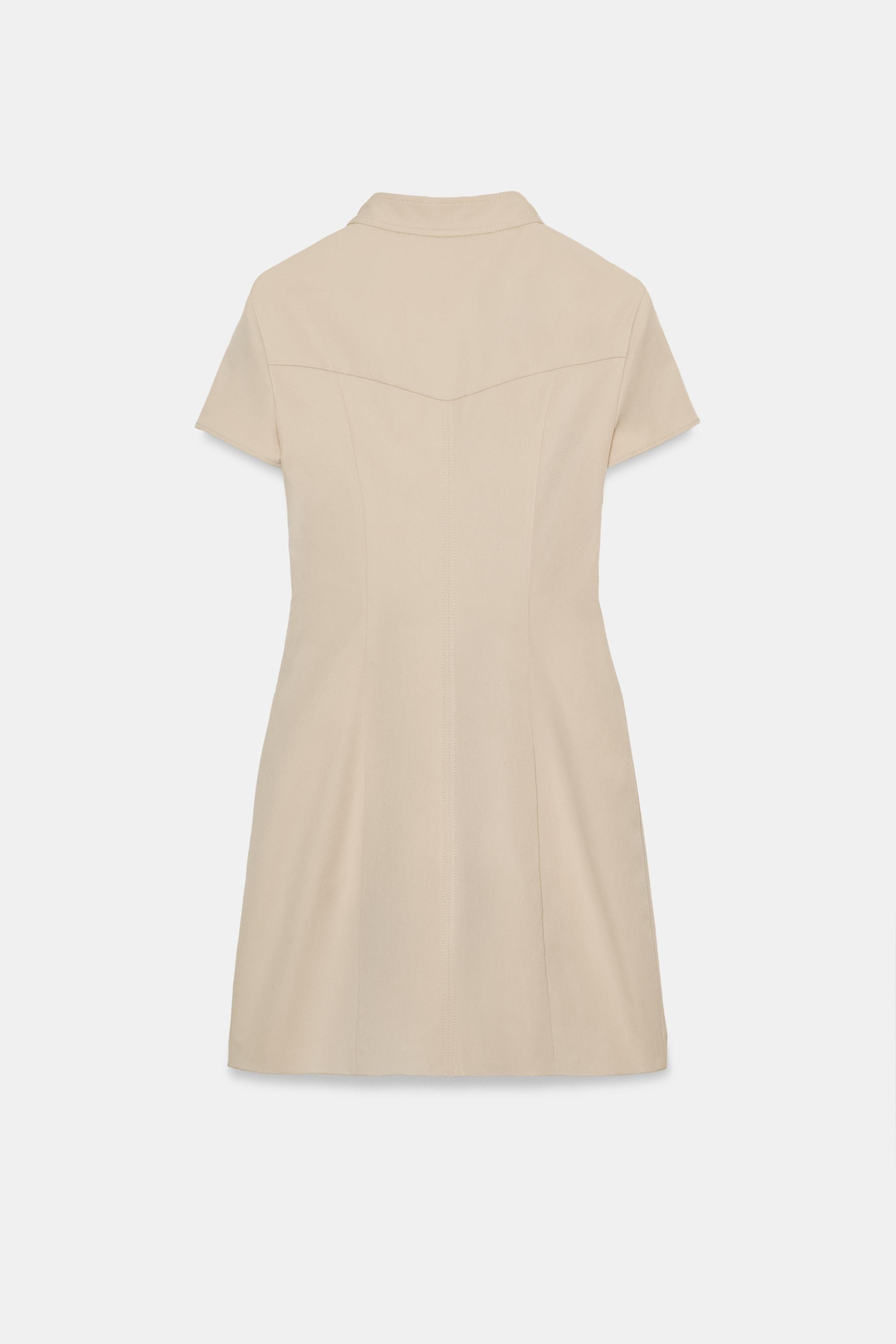 ELASTIC SHORT DRESS - Beige | ZARA United States