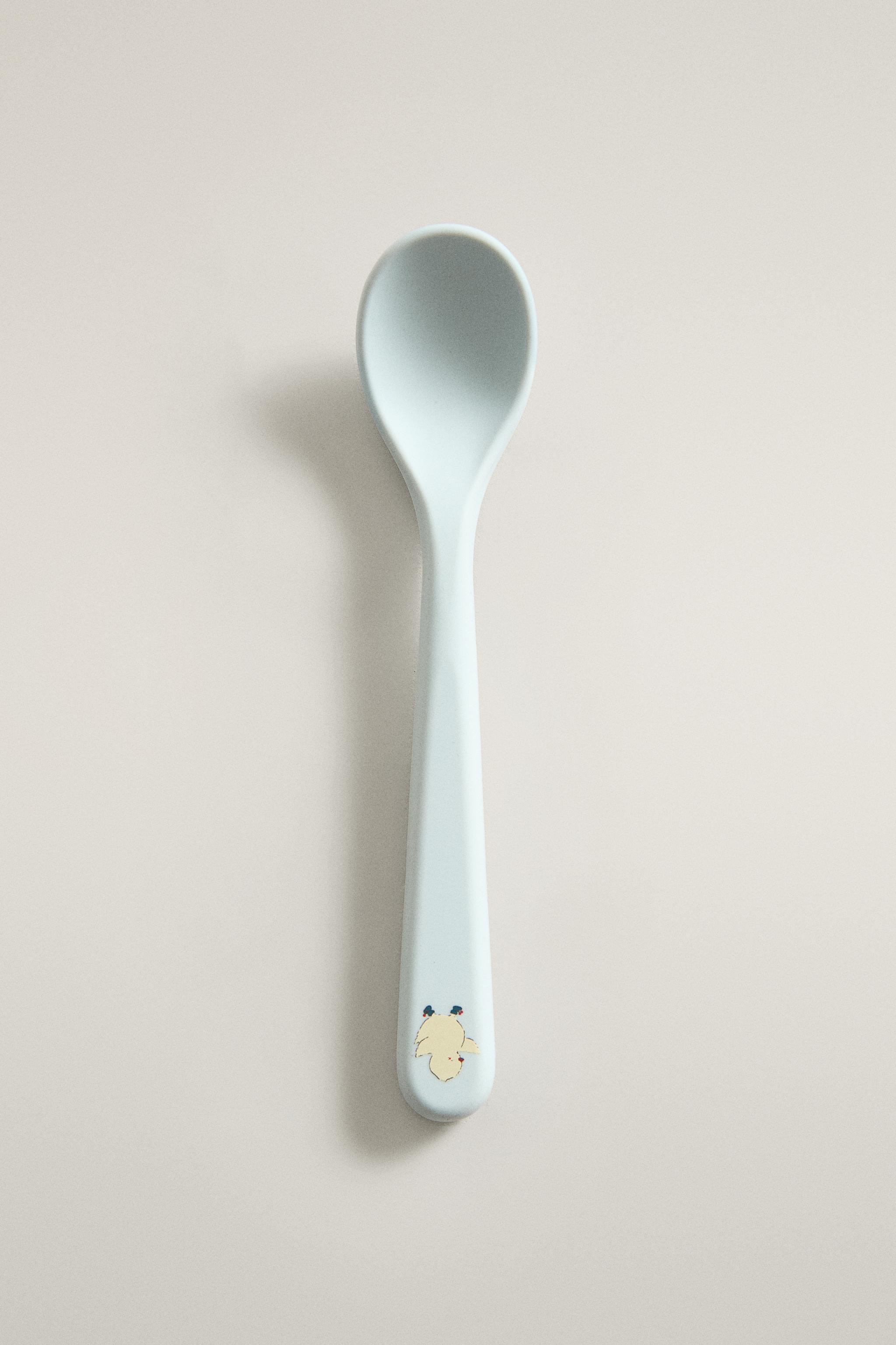 CUILLÈRE ENFANT SILICONE POUSSIN