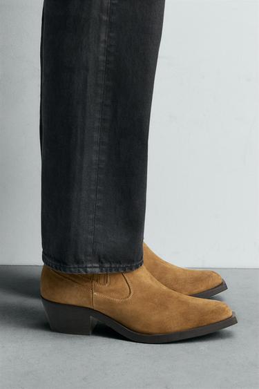 BOTTES COW-BOY EN CUIR ÉDITION LIMITÉE - Beige de Zara - Image 2