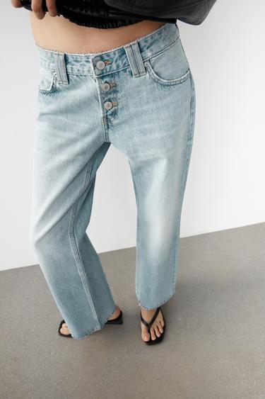 TRF LOW-RISE STRAIGHT JEANS - Sky blue by Zara