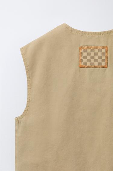PATCH WAISTCOAT - Sand by Zara - Image 3