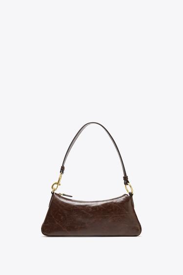 BOLSO DE HOMBRO ALARGADO - Chocolate de Zara