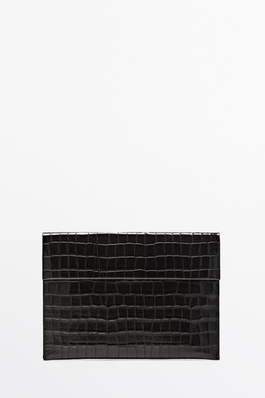 Zara Textured leather iPad case - Brown - Image 0