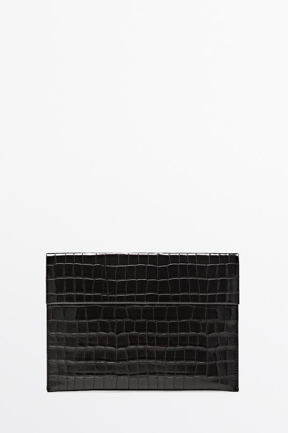 Zara Textured leather iPad case - Brown - Image 0