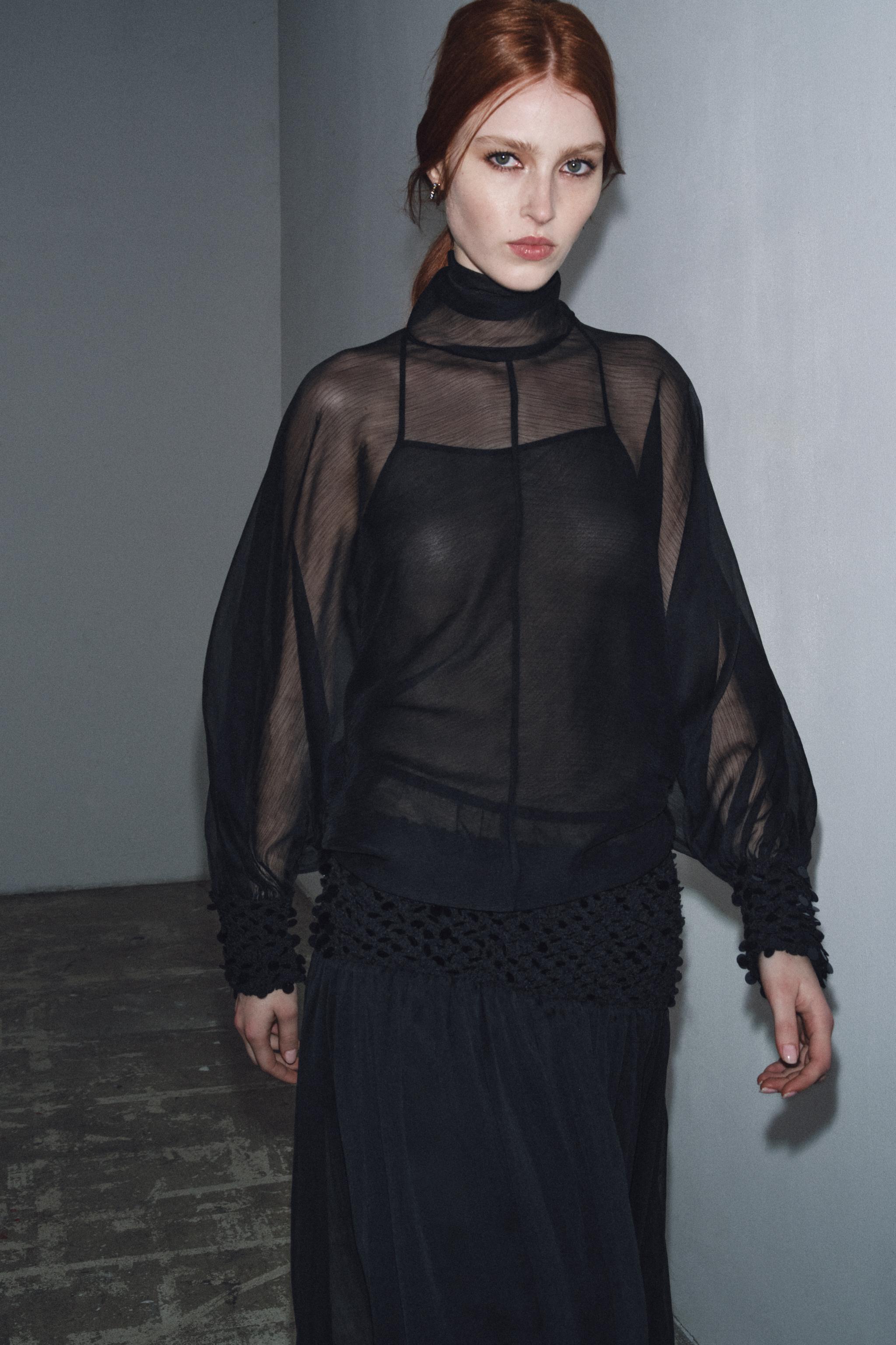 ZW COLLECTION SEMI-SHEER BLOUSE