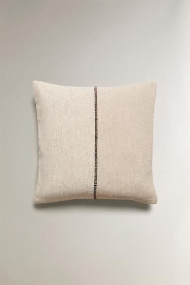 CUSHION COVER WITH LINES - Light beige by Zara - Image 0