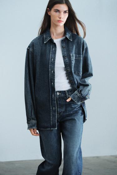 ZW COLLECTION DENIM SHIRT — Blue 1