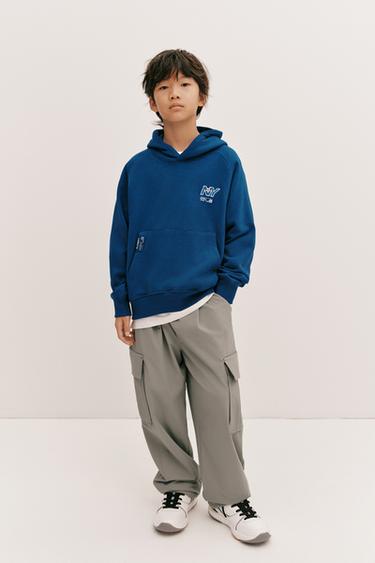 SUDADERA BOLSILLO BORDADO - Azulón de Zara