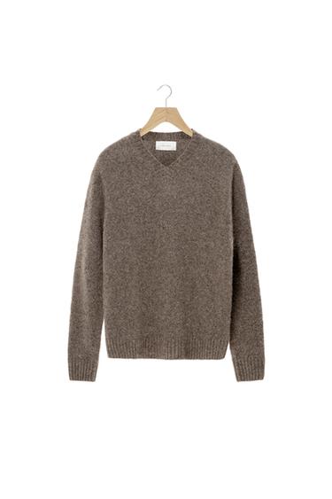 STRUCTURED JUMPER WITH YAK FIBRE - Mink marl by Zara