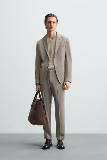 CALÇA DE TERNO ESPIGA - Marrom / Toupeira da Zara