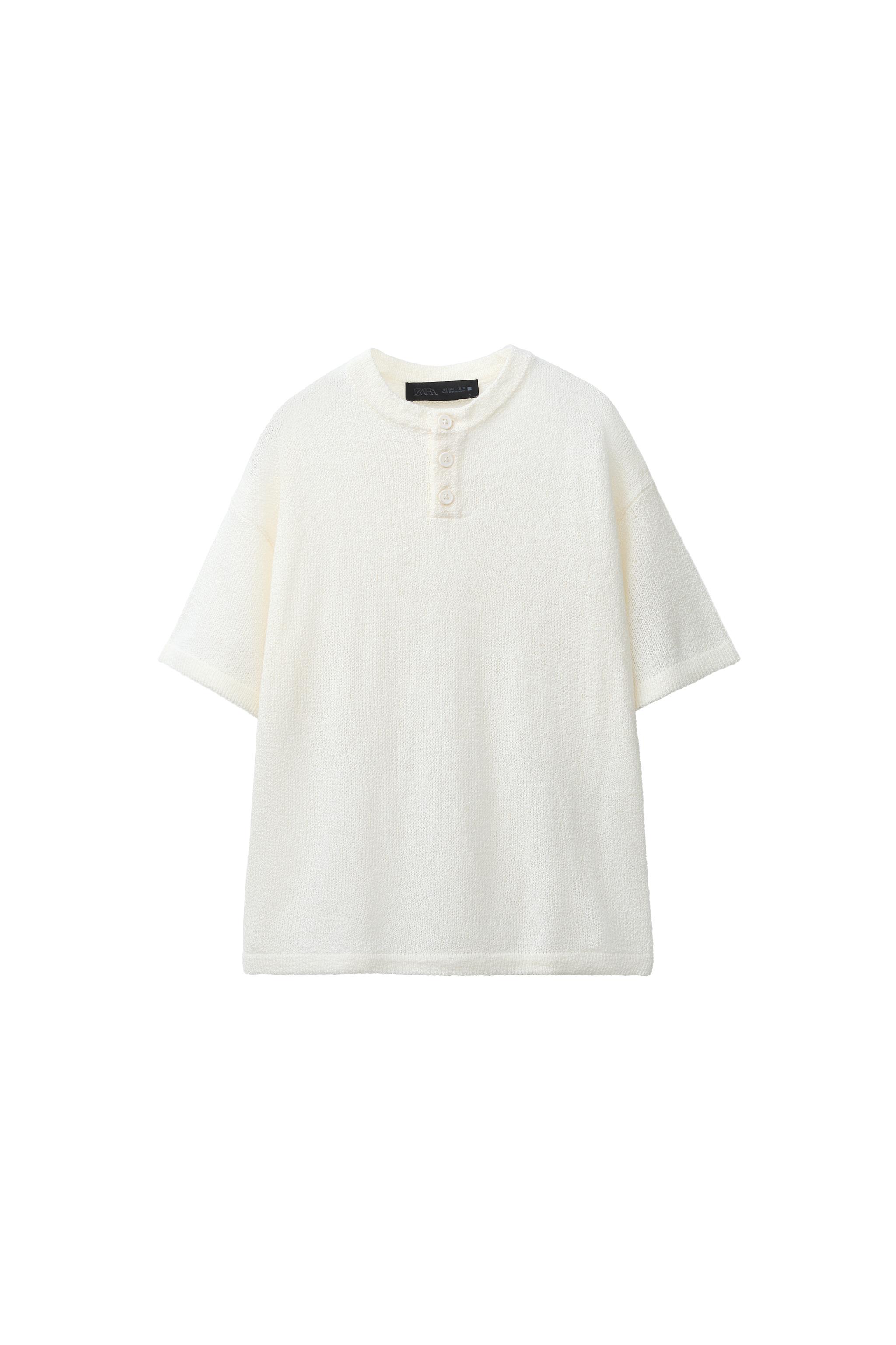 ラスティックニットTシャツ - ミディアムエクリュ | ZARA Japan / 日本