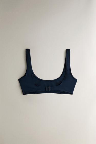 BEACH BIKINI TOP WITH ROUND NECKLINE - Blue by Zara - Image 2