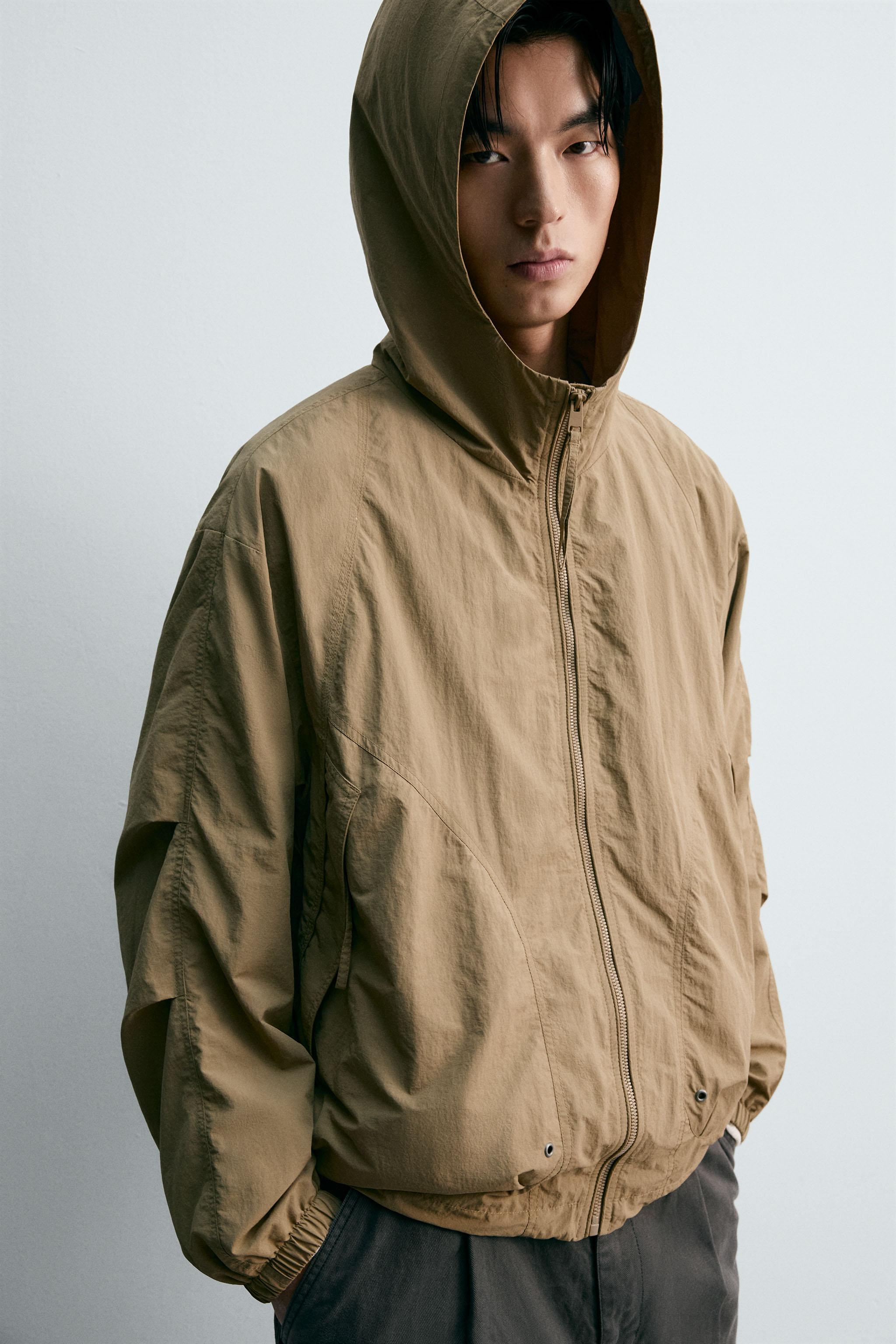 新品　コンジェペイエ　ナイロンフードジャケット　ゆったり　ベージュ テクニカルフード付きジャケット - ベージュ | ZARA Japan / 日本