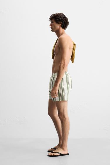 MAILLOT DE BAIN RAYURES MEDIUM - Écru de Zara - Image 4