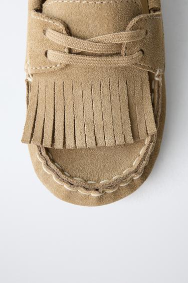 LEATHER LOAFERS - Sand Brown by Zara - Image 3