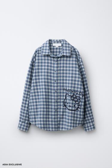 HELLO KITTY © SANRIO CHECK OVERSHIRT - Blue by Zara