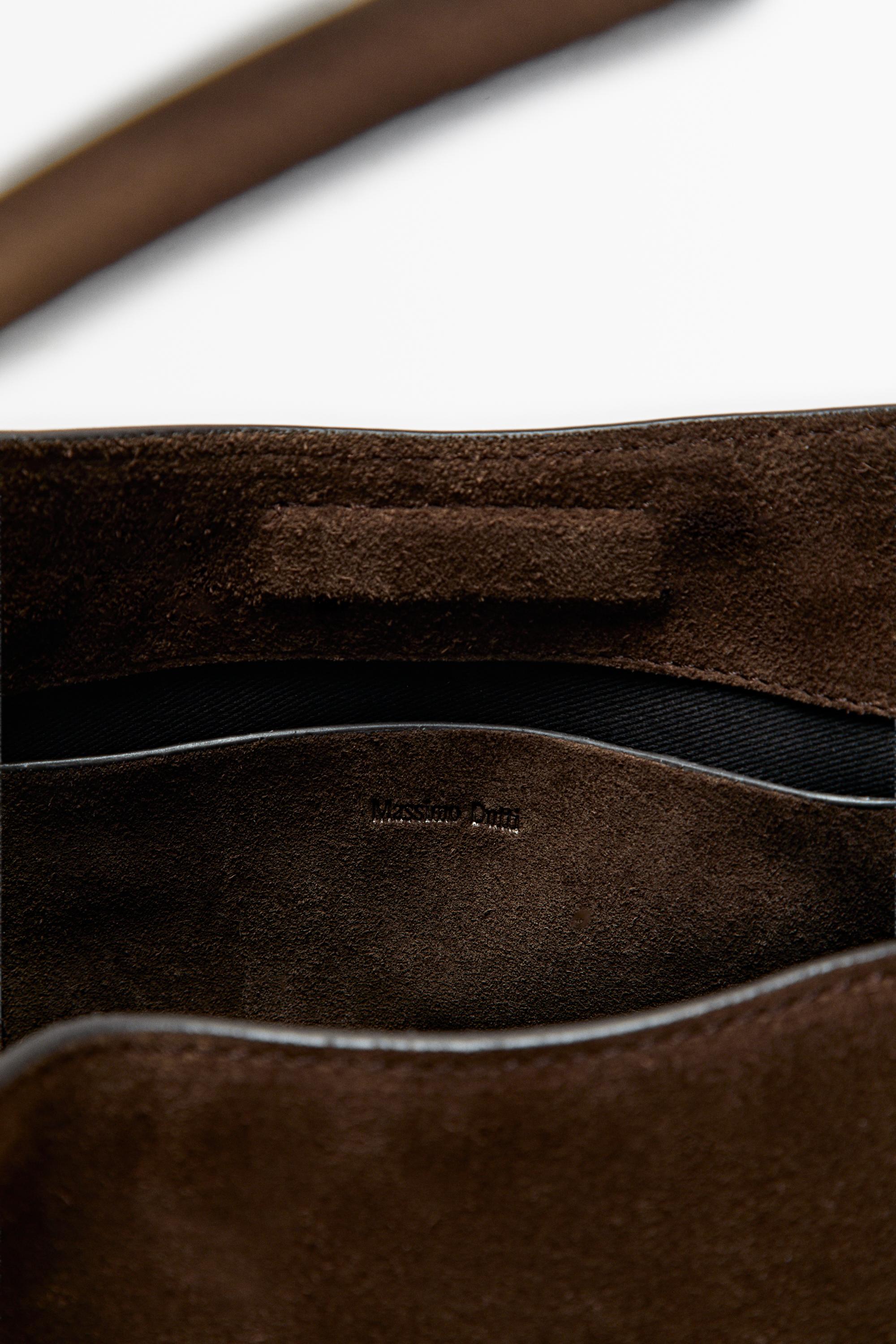 Mini sac cartable en croûte de cuir