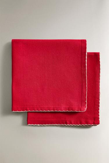 CONJUNTO DE GUARDANAPOS COM ONDAS (CONJUNTO DE 2) - Vermelho da Zara