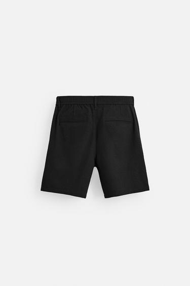 TEXTURED REGULAR FIT BERMUDA SHORTS - Black by Zara - Image 7