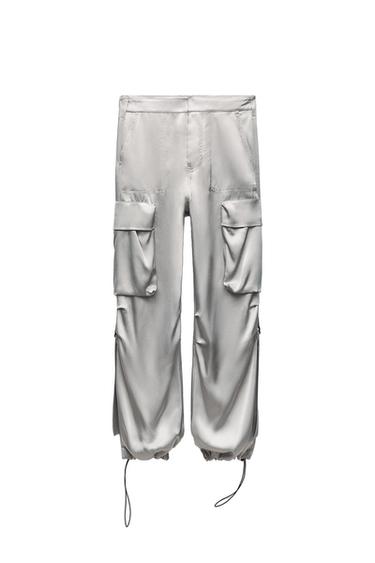 SATIN CARGO TROUSERS