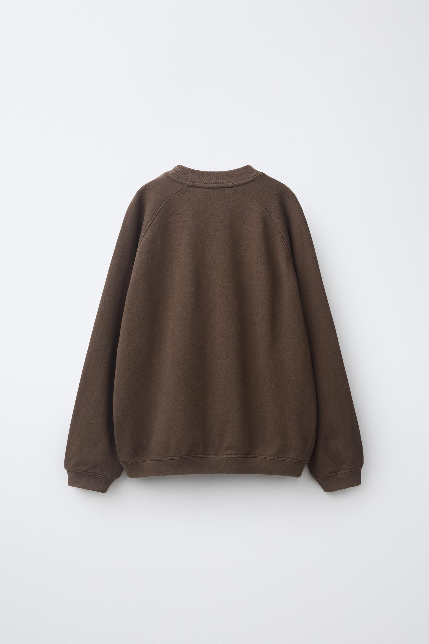 Детский комплект Zara Plain Sweatshirt and Balloon Pants Set, цвет: Коричневый — фото 3