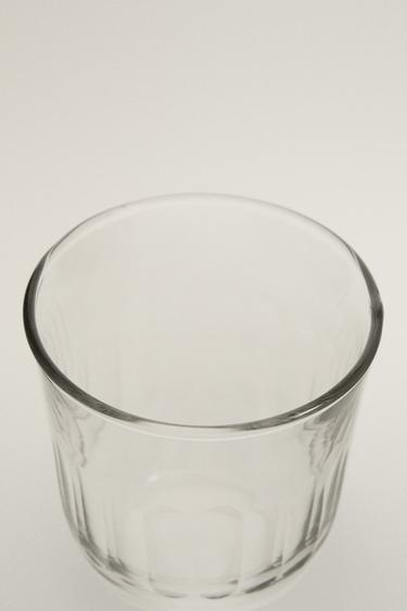 VERTICAL RAISED DESIGN GLASS TUMBLER - Transparent by Zara - Image 1