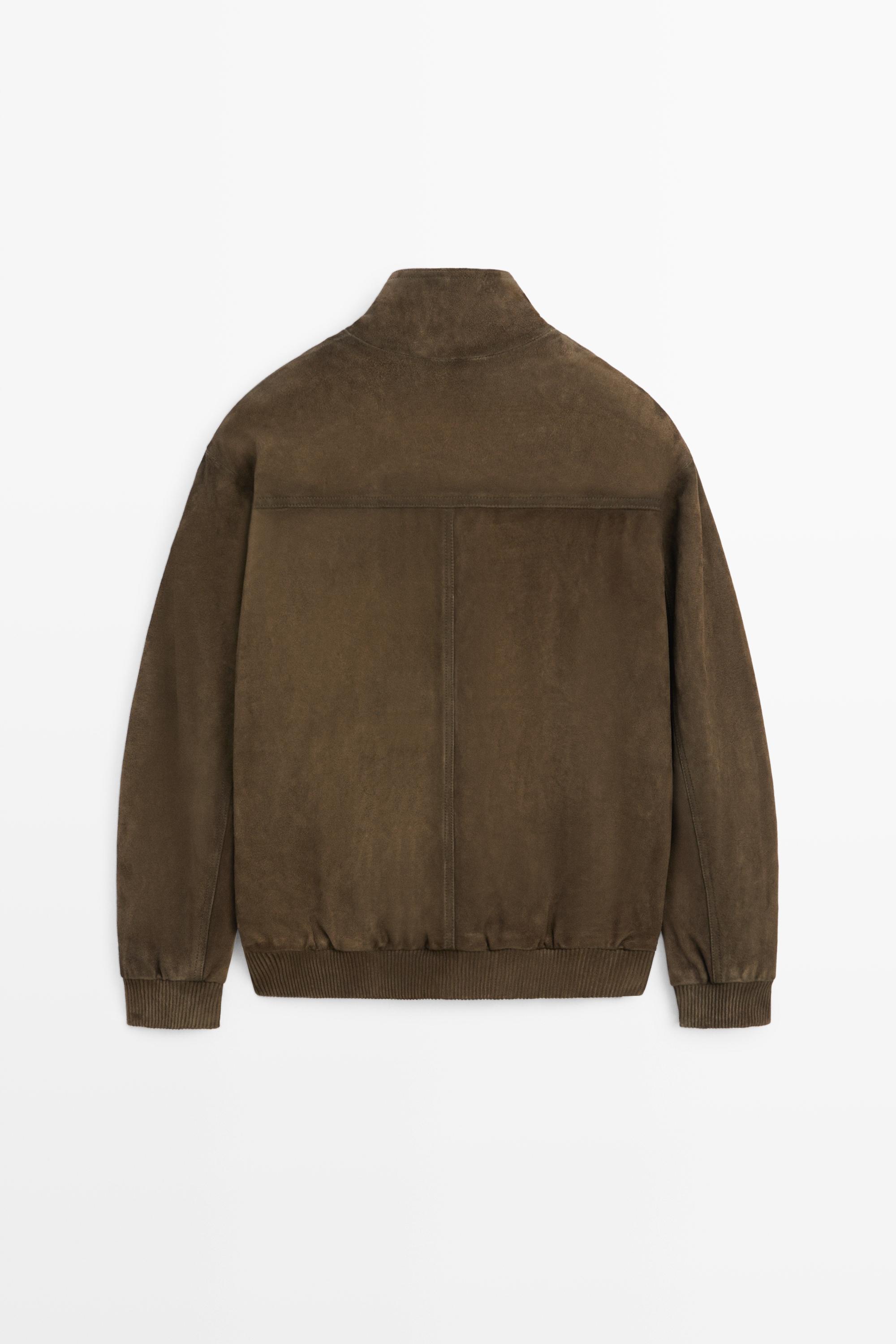 Blouson détail poches cuir et daim