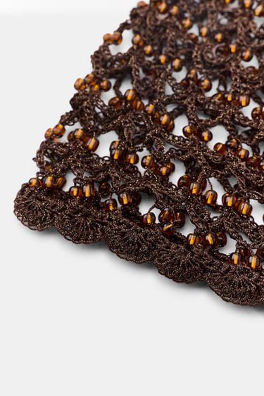 BONNET CASQUETTE CROCHET FANTAISIE - Marron de Zara - Image 2