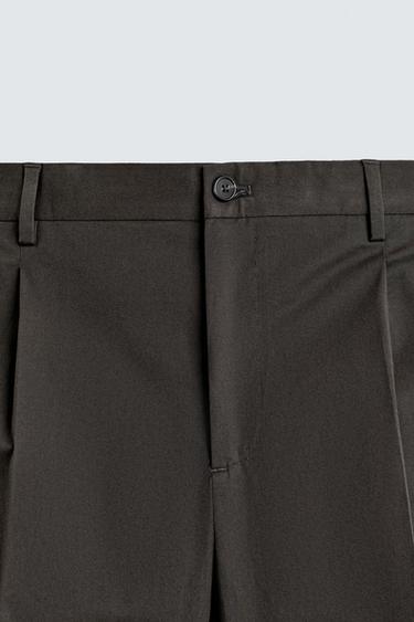 REGULAR FIT COTTON BLEND SUIT TROUSERS - Brown by Zara - Image 6