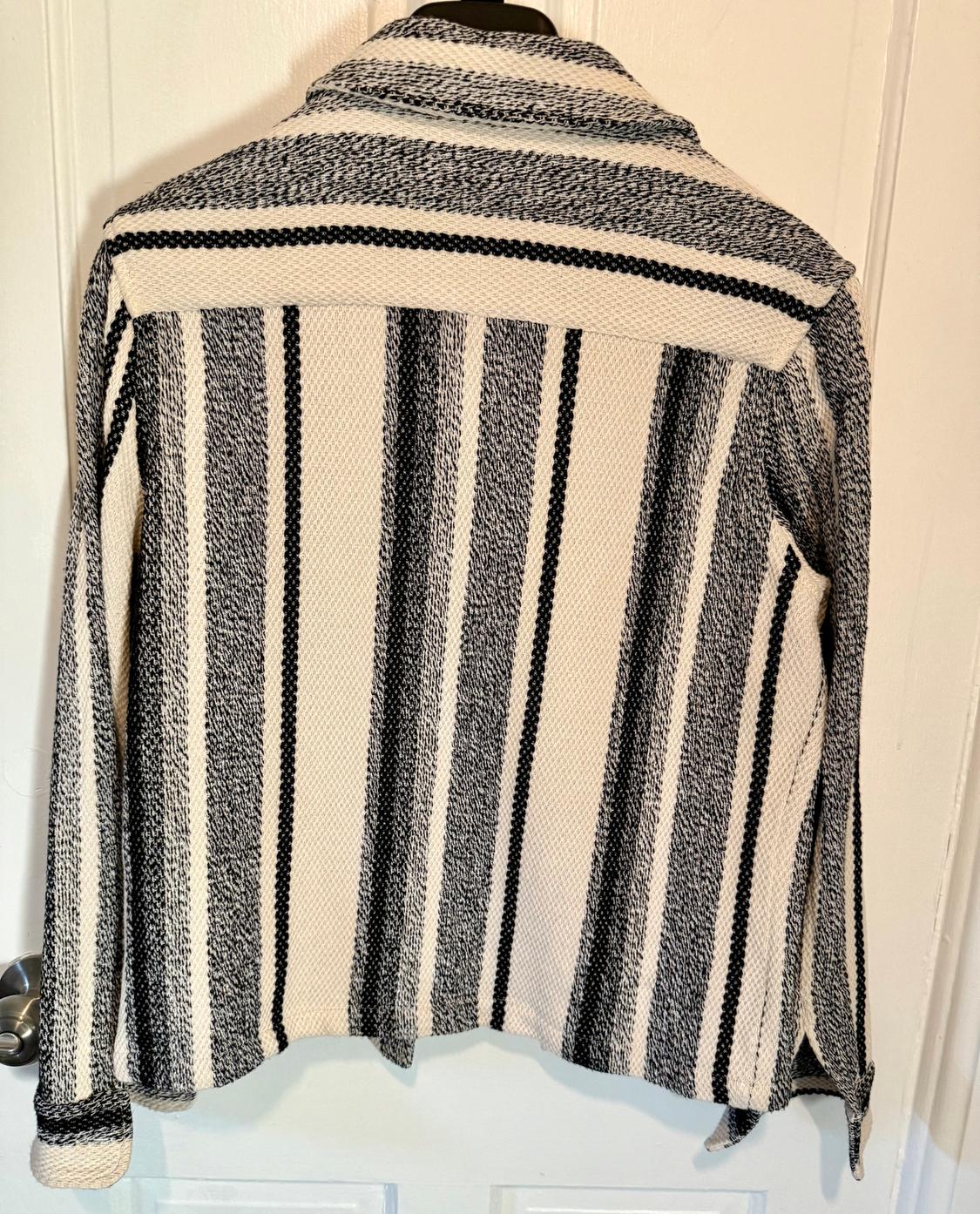 STRIPED TEXTURED OVERSHIRT - Image 2