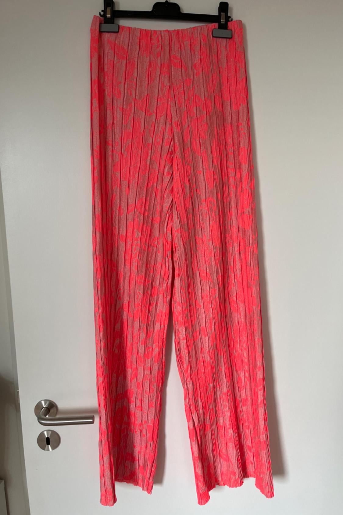 PLEATED JACQUARD TROUSERS
