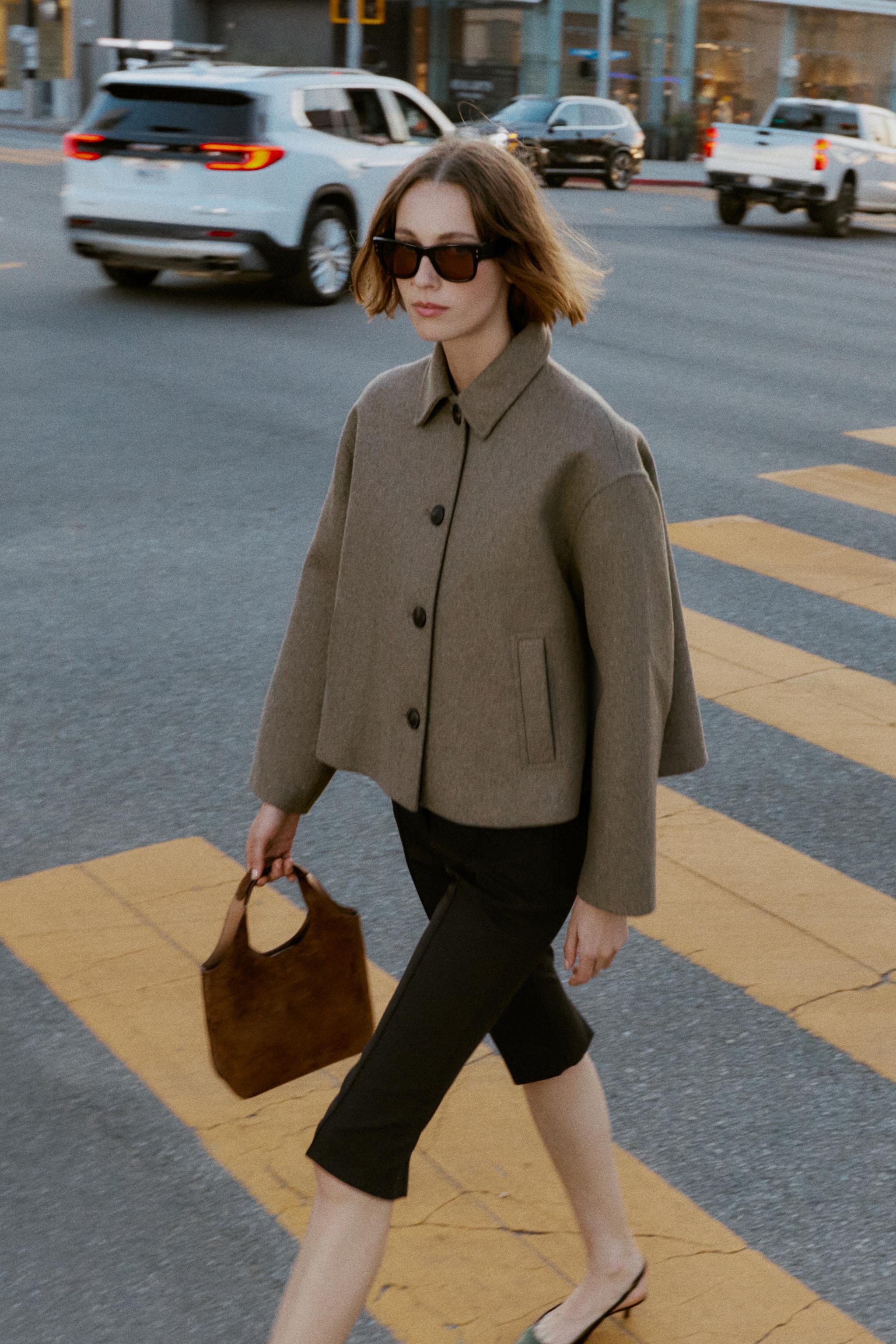 クロップド丈ウールコート - ダークミンク | ZARA Japan / 日本