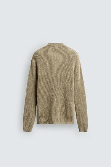 PULL STRUCTURÉ IRRÉGULIER COL EN V - Marron clair de Zara - Image 7