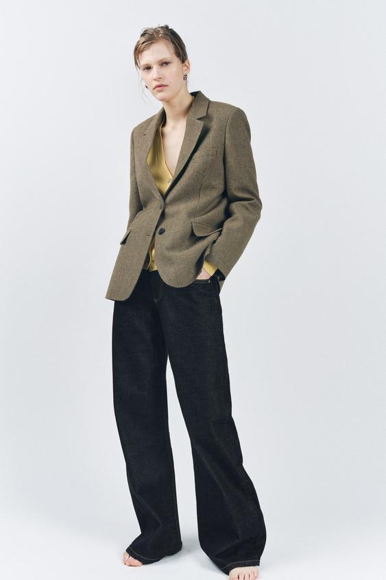 チェック柄ブレザー ZW COLLECTION - ブラウン/グリーン | ZARA Japan  