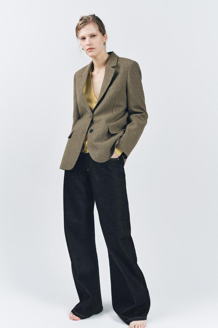 Outfit Zara Chaqueta Cuadros Verde Blazer Cuadros Mujer Zara