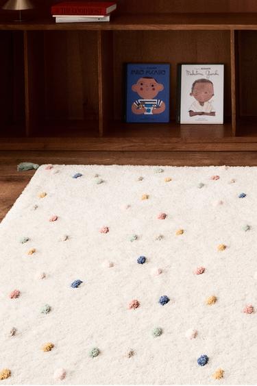 KIDS' MULTICOLOURED POLKA DOT COTTON RUG - Oyster-white by Zara - Image 5