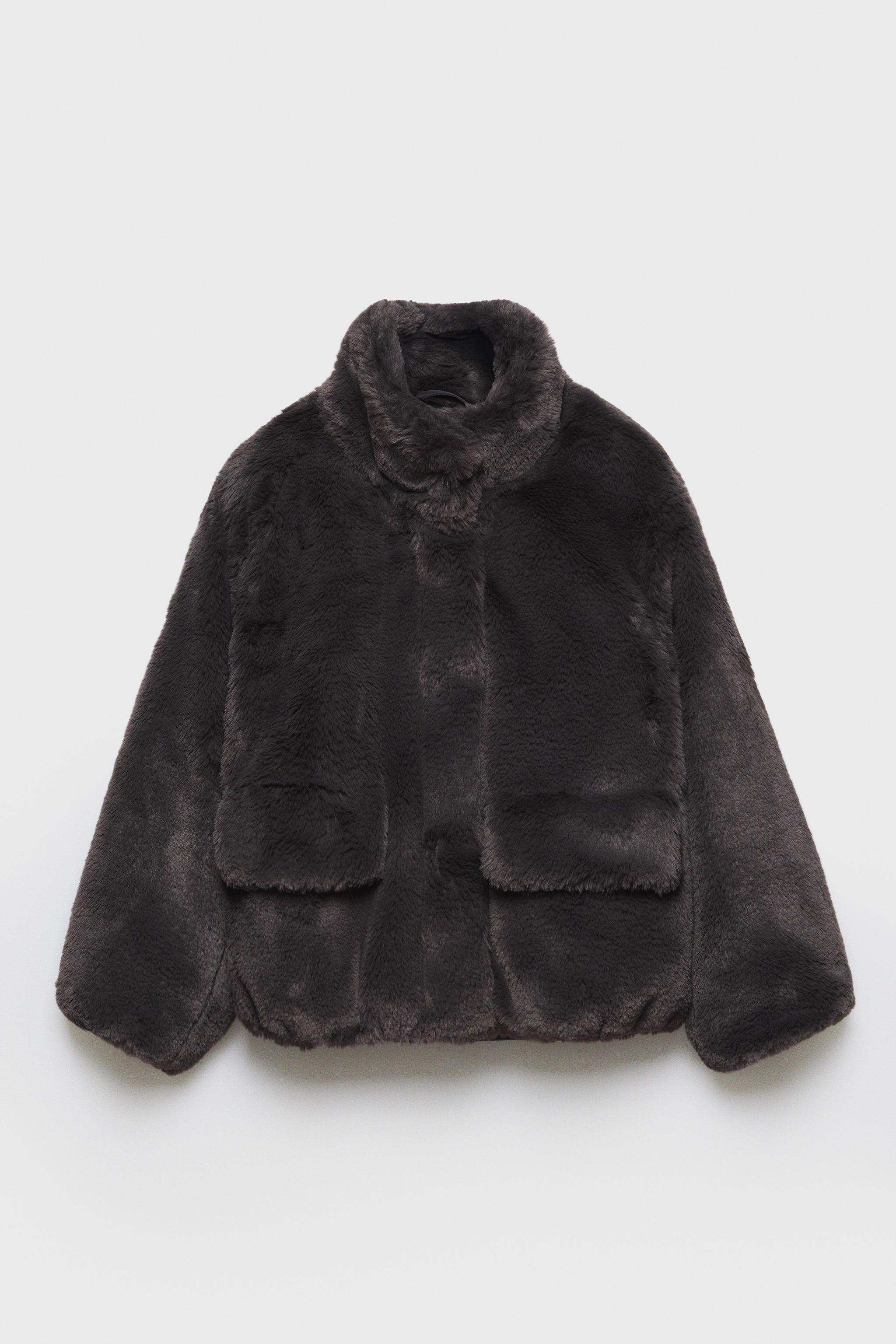 再入荷なし　carla カーラ　fluffy jacket Karla Bomber Jacket Vegan Luxe Faux Fur Soft Taupe – Issy London