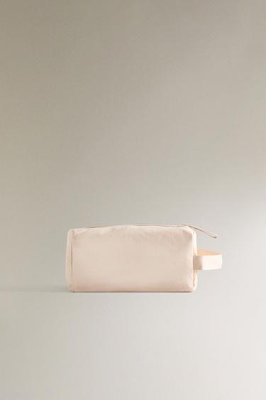 Zara LARGE NYLON MAKEUP BAG - Light Pink